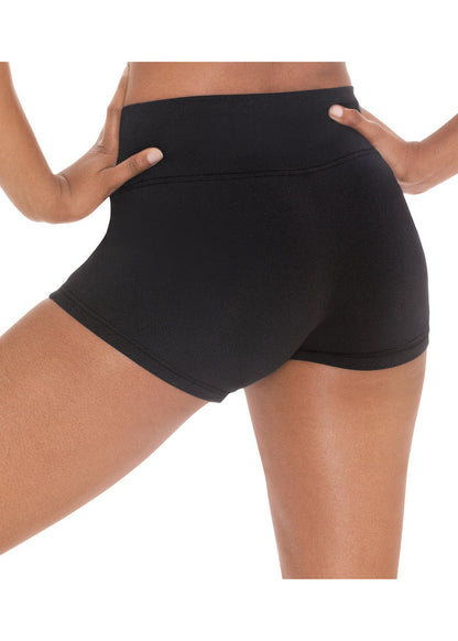 Eurotard Microfiber Youth Flat Band Shorts (Black)