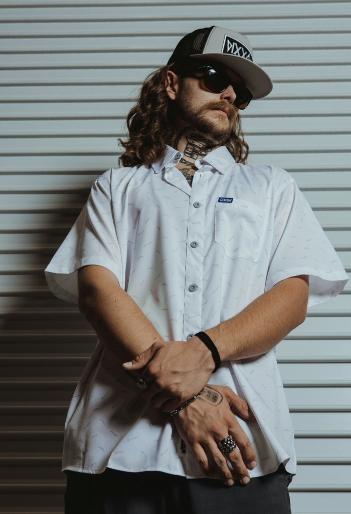 F Word Short Sleeve Party Shirt - White / Grey