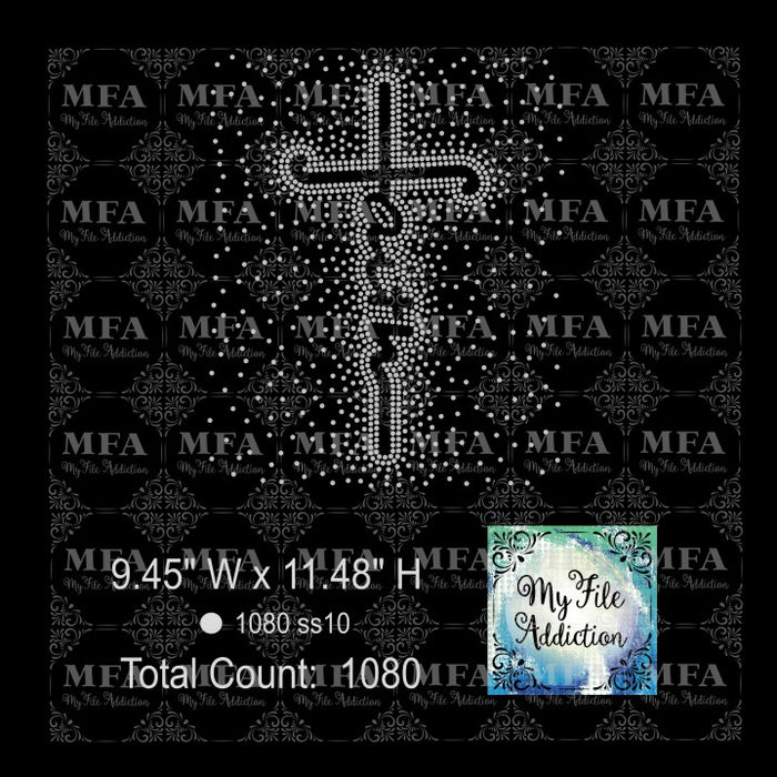 Faith Cross Scatter Rhinestone Digital Download File - My File Addiction
