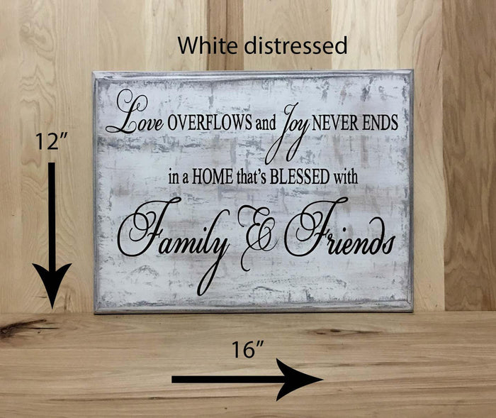 12x16 white distress gray family wood sign