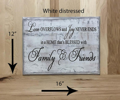 12x16 white distress gray family wood sign