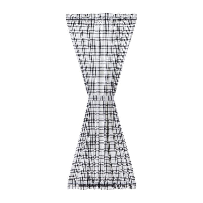 Farmstead Black Plaid Door Panel Curtain-Lange General Store