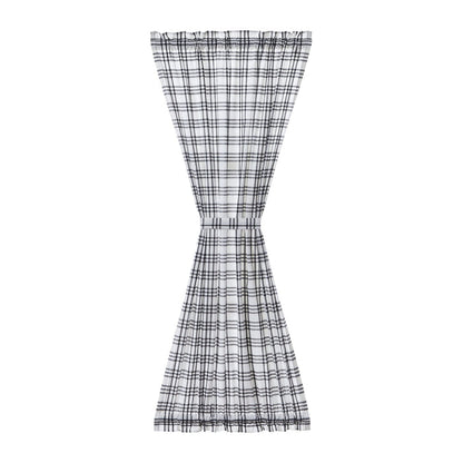 Farmstead Black Plaid Door Panel Curtain-Lange General Store