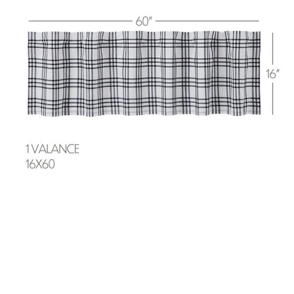 Farmstead Black Plaid Valance
