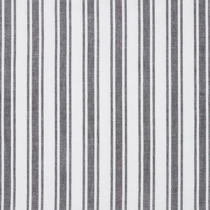 Farmstead Black Ticking Stripe Short Prairie Curtains-Lange General Store
