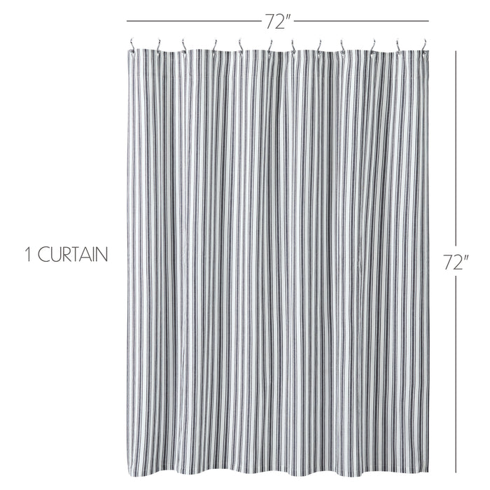 Farmstead Black Ticking Stripe Shower Curtain