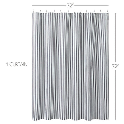 Farmstead Black Ticking Stripe Shower Curtain