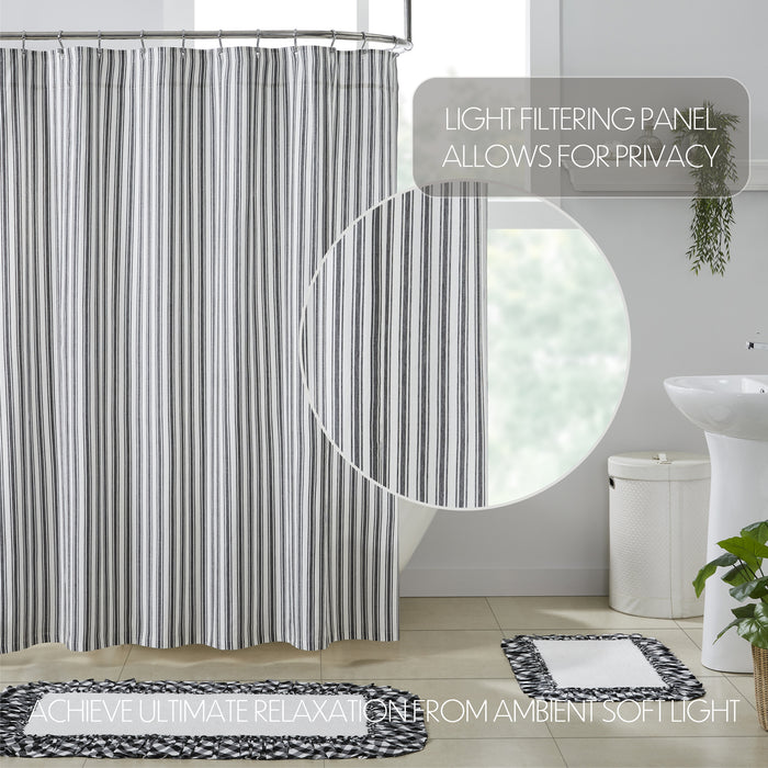 Farmstead Black Ticking Stripe Shower Curtain