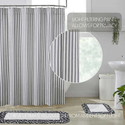Farmstead Black Ticking Stripe Shower Curtain
