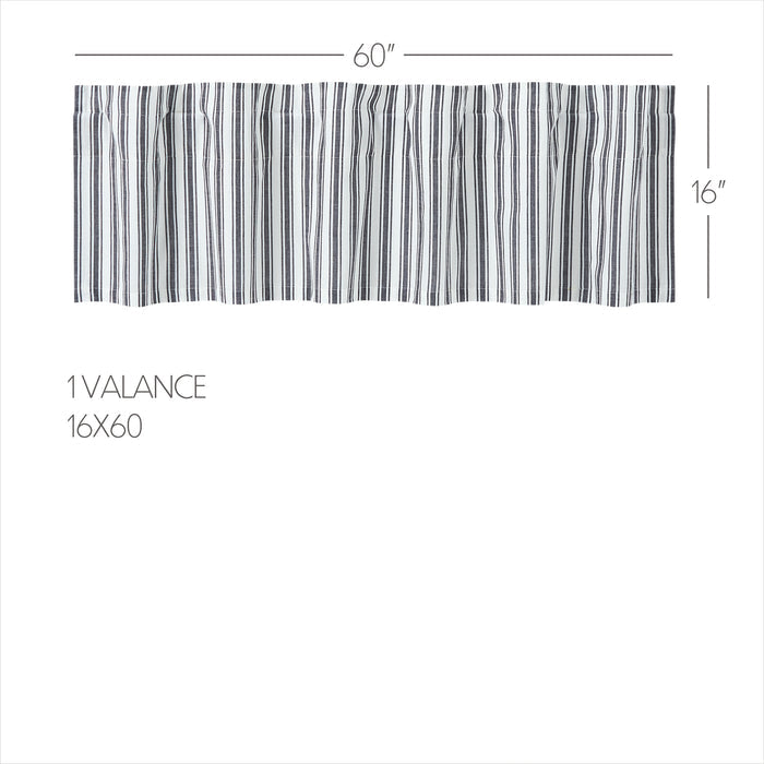 Farmstead Black Ticking Stripe Valance