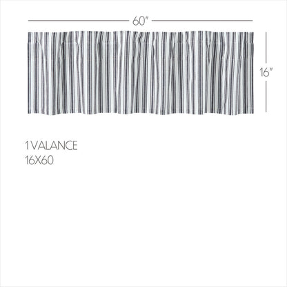 Farmstead Black Ticking Stripe Valance