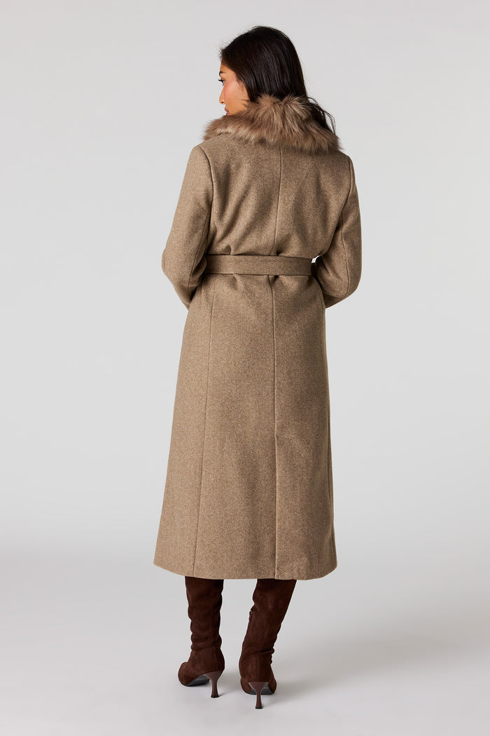 Faux-Fur Collared Coat