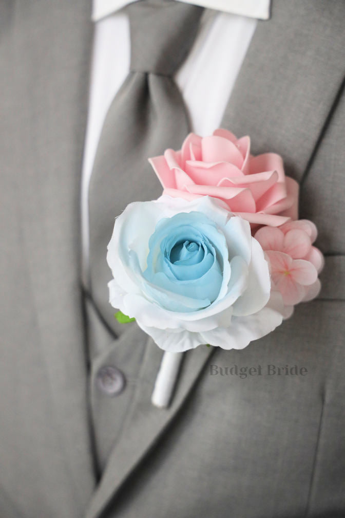 Faux Wedding Bouquet in Pink and Blue - $65.00 | Enoch Collection