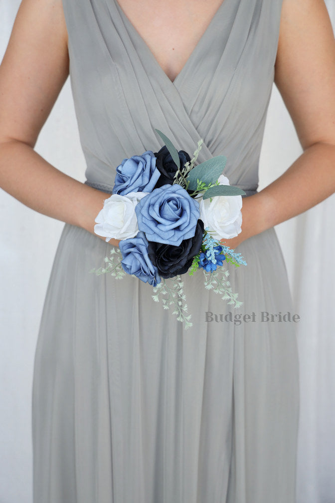 Faux Wedding Bouquet in Steel Blue - $170.00 | Lings Collection