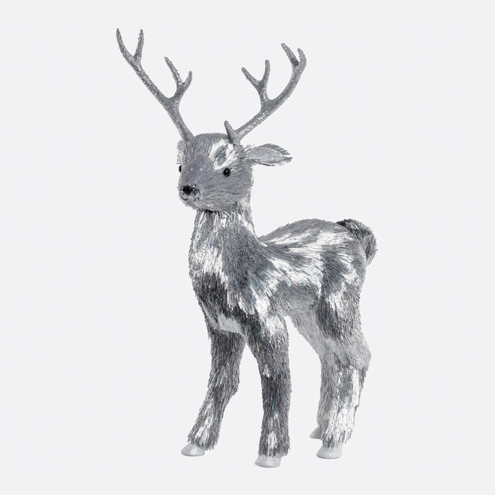 Festive Fiber Blend Standing Deer - Silver