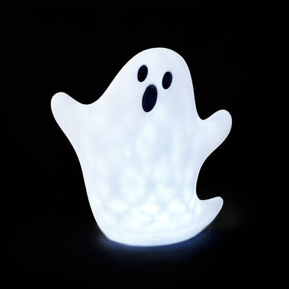 Flocked Ghost with Revolving Lights and Adapter