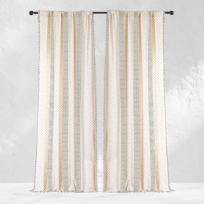 Floral Beige Crochet Curtains