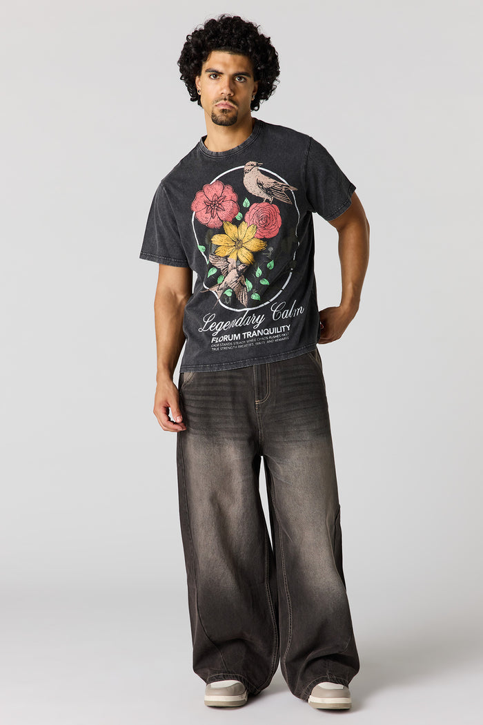 Floral Graphic Washed T-Shirt