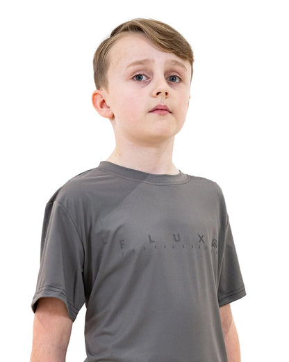Flux Junior Graphic Logo T-Shirt / Shorts Set - Grey/Slate
