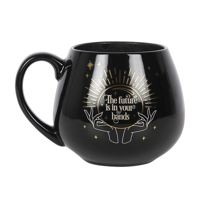fortune teller colour changing mug black gothic drinkware with mystical crystal ball design