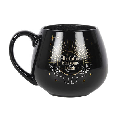 fortune teller colour changing mug black gothic drinkware with mystical crystal ball design