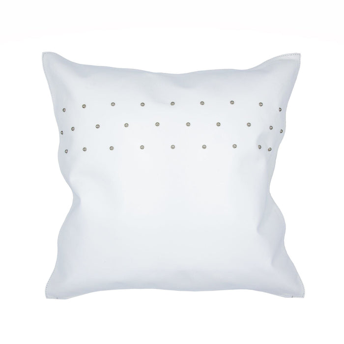 Genuine White Leather Studded Throw Pillow Leather Pillow