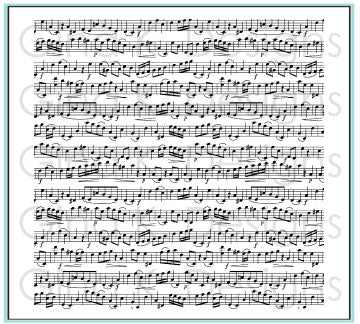 Gina K. designs - Background Stamp - Music Medley. Music Medley is a stamp set by Gina K Designs. This set is made of premium clear photopolymer and measures 6" X 6".   Made in the USA. Available at Embellish Away located in Bowmanville Ontario Canada.