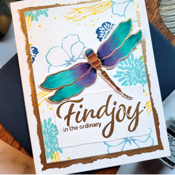 Gina K. Designs - Stamps - Joy In The Ordinary. Joy in the Ordinary is a stamp set by Lisa Hetrick. This set is made of premium clear photopolymer and measures 6" X 8". Made in the USA. Available at Embellish Away located in Bowmanville Ontario Canada. Card design by brand ambassador.
