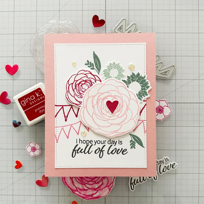 Gina K. Designs - Stamp & Die Set - Lift Me Up. Lift Me Up is a set by Lisa Hetrick. This set is made of premium clear photopolymer and measures 6" X 8". These wafer thin metal-etched dies are the highest quality for your paper crafting projects. Available at Embellish Away located in Bowmanville Ontario Canada. examples by Lisa Hetrick.