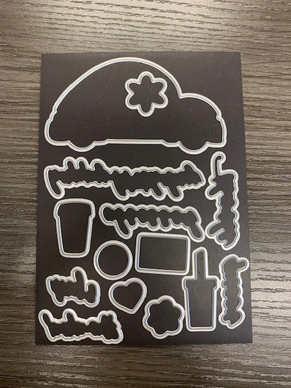 Gina K. Designs - Stamp & Die Set - Slay Queen. Slay Queen is a set by Beth Silika. This set is made of premium clear photopolymer and measures 6" X 8". These wafer thin metal-etched dies are the highest quality for your paper crafting projects. Available at Embellish Away located in Bowmanville Ontario Canada.