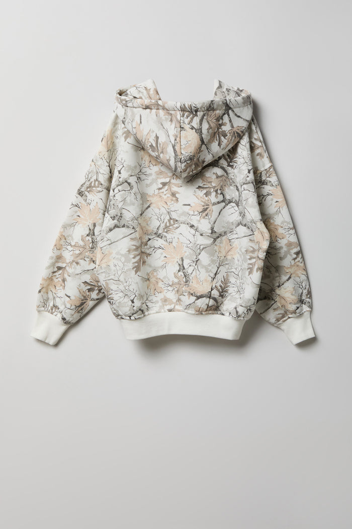 Girls Camo Fleece Boxy Hoodie