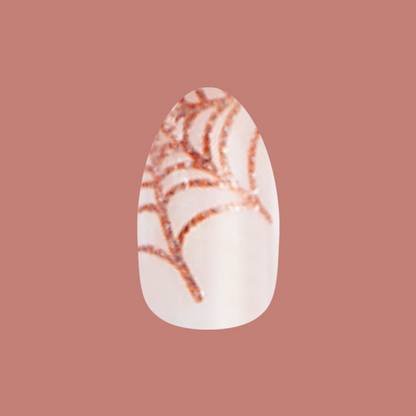 Glitter Spiderwebs - Press-On | Medium | Almond