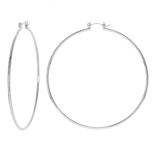 GNS Pincatch Plain Round Earring Silver - ikatehouse