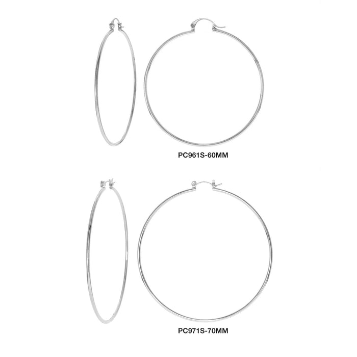 GNS Pincatch Plain Round Earring Silver - ikatehouse