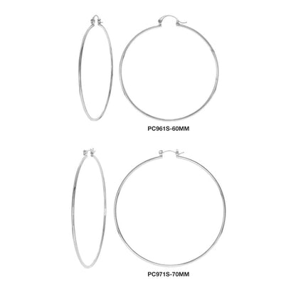 GNS Pincatch Plain Round Earring Silver - ikatehouse