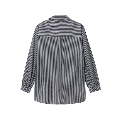 Graphic Striped Blouse (Black)