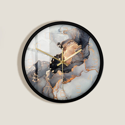 Gray Marble Style Wall Clock