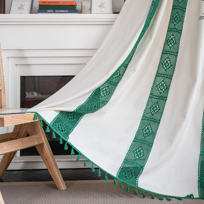 Green Crochet Curtains