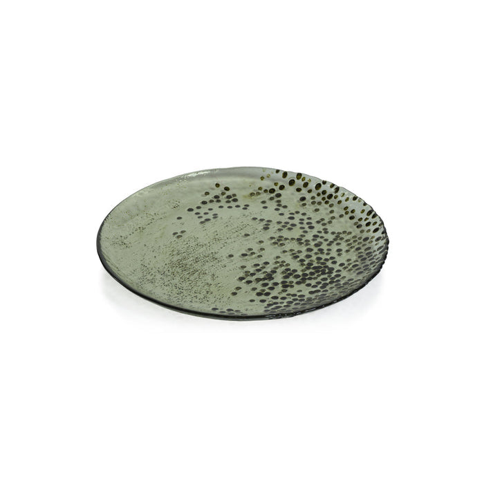 Dotted Glass Plate - Green - Tableware by Carlyle Avenue