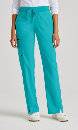 Grey's Anatomy Spandex Kim 3-Pocket Mid Rise Straight Leg Cargo Scrub Pants