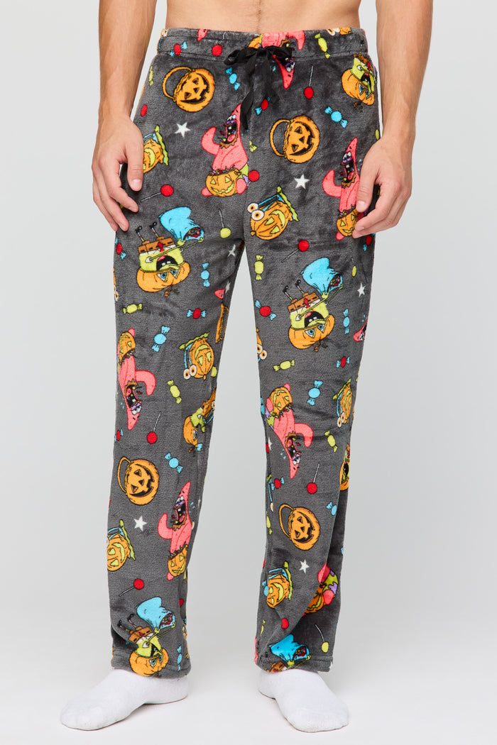 Halloween Print Plush Pajama Pant