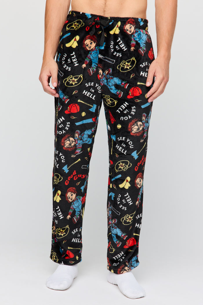 Halloween Print Plush Pajama Pant