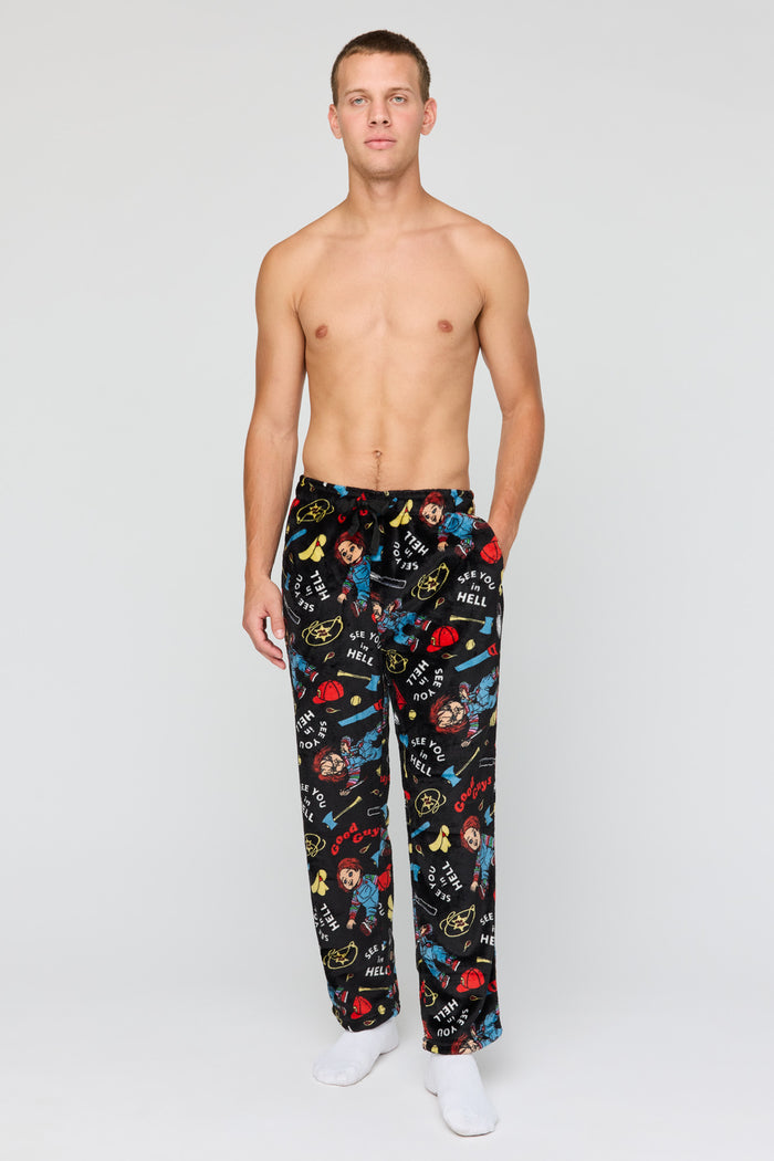 Halloween Print Plush Pajama Pant