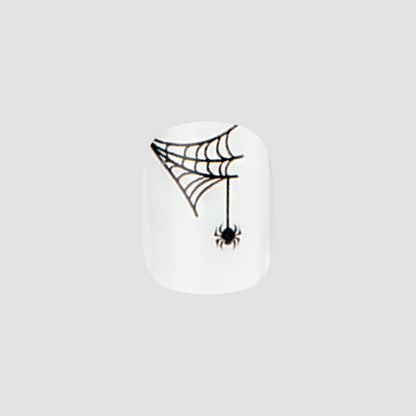 Halloween Spiderwebs | Extra Short | Squoval - Tab Press-On