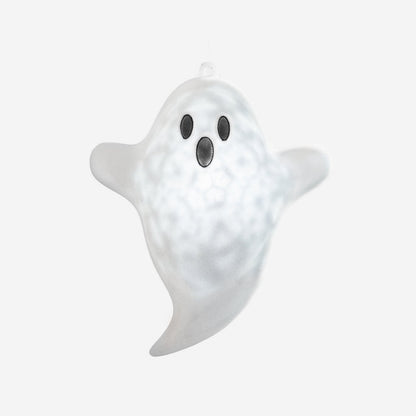 Hanging Flocked Ghost with Revolving Lights and Adapter