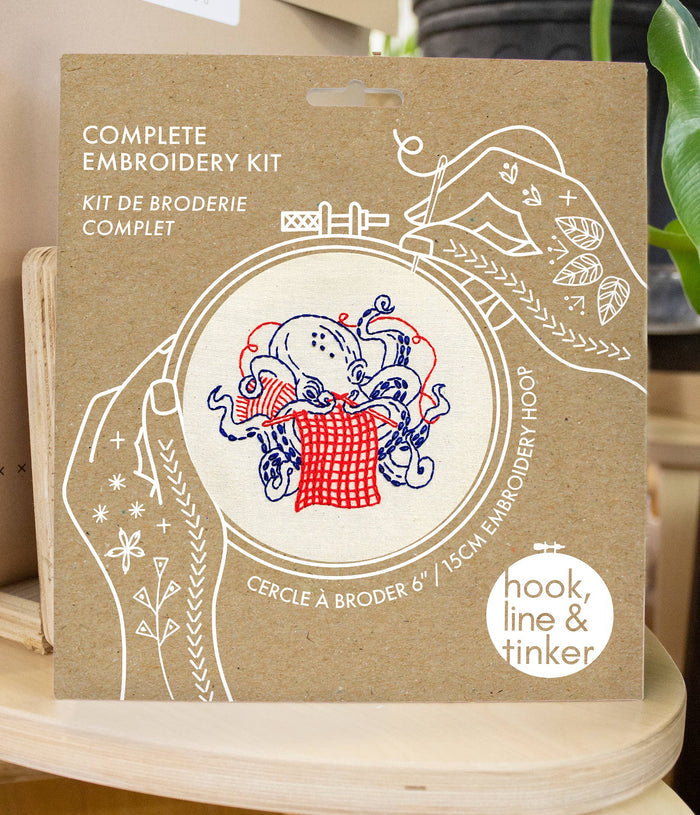 Hook, Line & Tinker | Octopus Knitting Complete Embroidery Kit