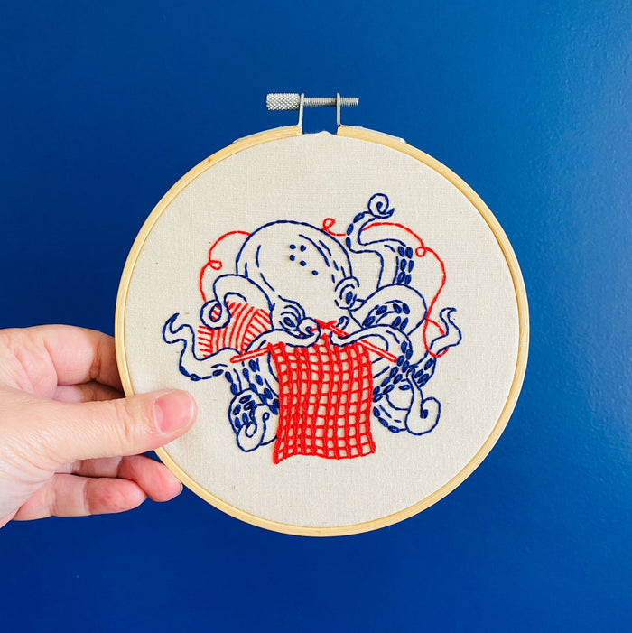 Hook, Line & Tinker | Octopus Knitting Complete Embroidery Kit