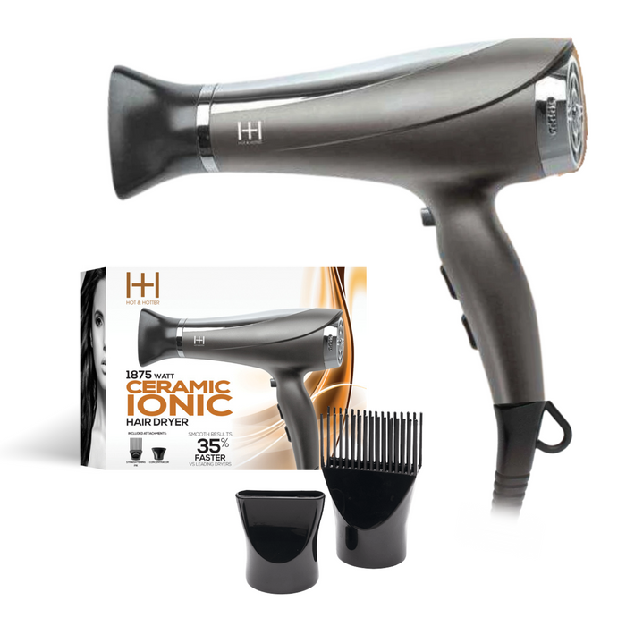 Hot & Hotter 1875 Watt Ceramic Ionic Hair Dryer, 1 Count, Grey