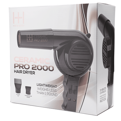 Hot & Hotter Ceramic Pro-2000 Dryer, 1 Count, Black