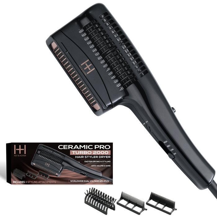 Hot & Hotter Ceramic Pro Turbo Hair Styler Dryer, 1 Count, Black